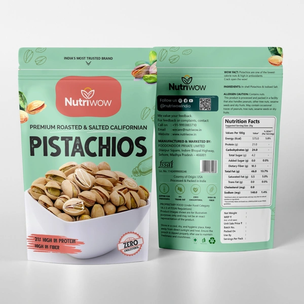 Nutriwow Salted Pistachios - 200g