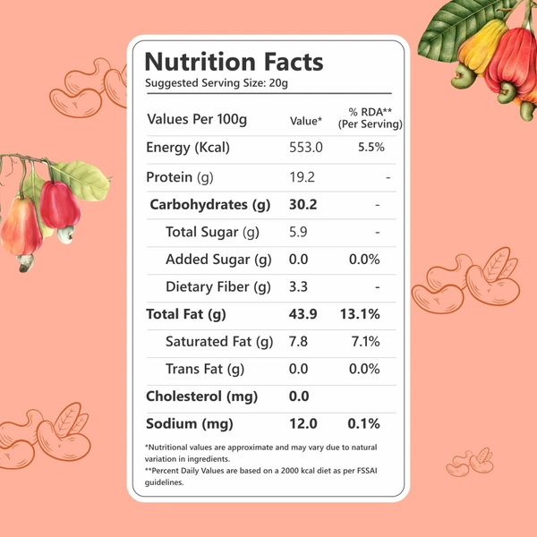 Nutriwow Premium Cashews - 200g