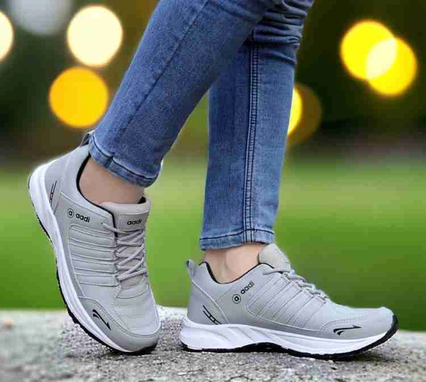 Men's Grey Running , Walking , And Gym Sports Shoes - Gray, IND-8