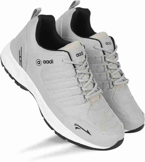 Men's Grey Running , Walking , And Gym Sports Shoes - Gray, IND-6