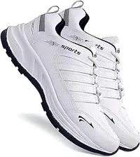 BRUTON Men's Sports Running Walking Shoes. - White, IND-9