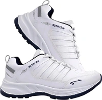 BRUTON Men's Sports Running Walking Shoes. - White, IND-9