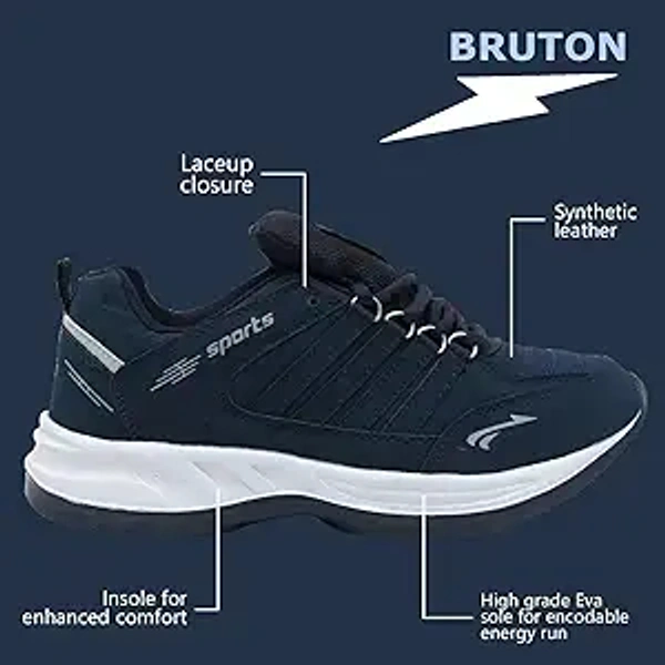 BRUTON Men's Sports Running Walking Shoes. - Navy Blue, IND-7