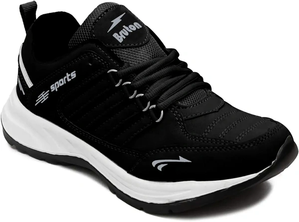 BRUTON Men's Sports Running Walking Shoes. - Black, IND-9