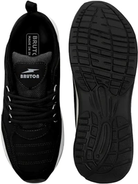 BRUTON Men's Sports Running Walking Shoes. - Black, IND-10