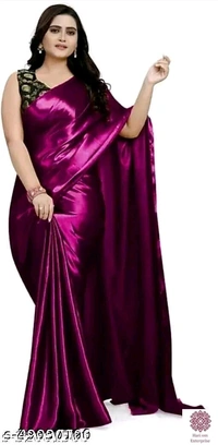 Sana Silk Satin Saree With Blouse - Purple
