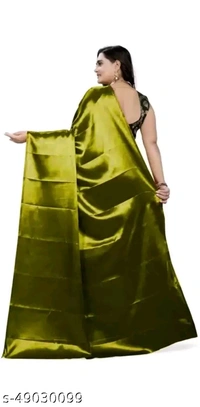 Sana Silk Satin Saree With Blouse - Green