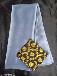 Sana Silk Satin Saree With Blouse - Gray