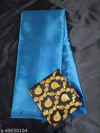 Sana Silk Satin Saree With Blouse - Royal Blue