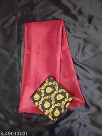 Sana Silk Satin Saree With Blouse - Maroon