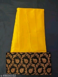 Sana Silk Satin Saree With Blouse - Yellow