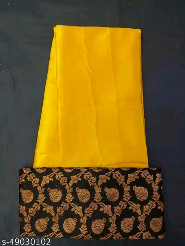 Sana Silk Satin Saree With Blouse - Yellow