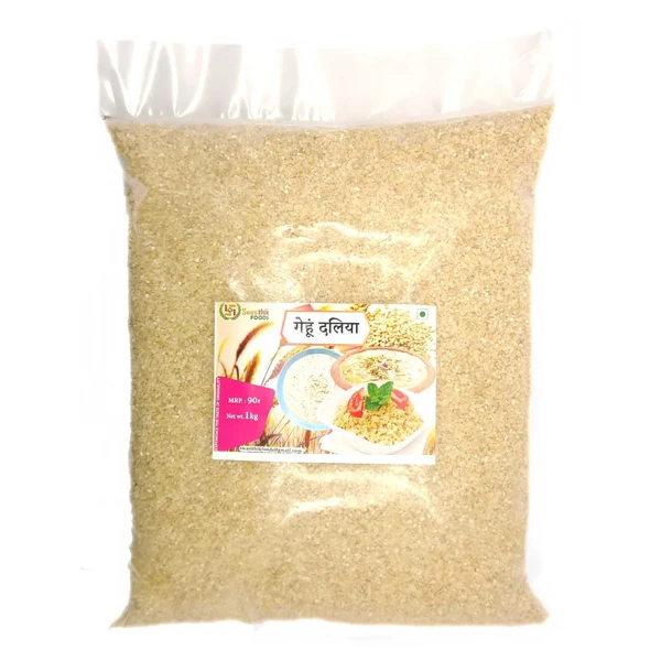 Swastthik Foods Dalia | Sharbati Wheat | Gehun Daliya - 1kg