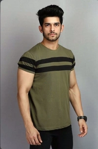 Color Block Men Light Green T-Shirt - M