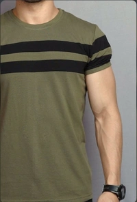 Color Block Men Light Green T-Shirt - L