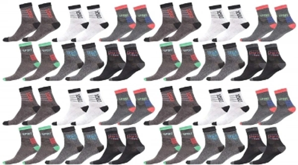 Men & Women Printed Ankle Length Pack Of 12