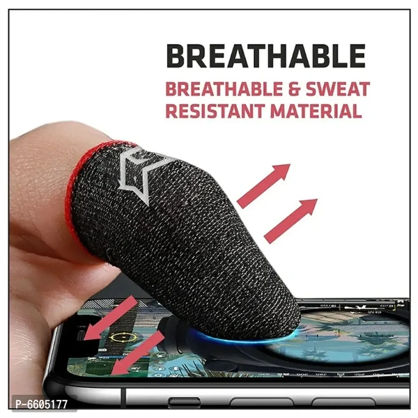 Premium Quality Breathable PUBG Mobile Gaming Finger Sleeves Pack of 3 (6 Sleeves)
