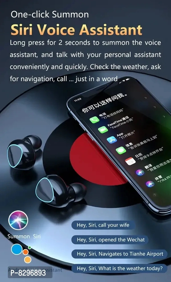 Shivaay Trading Co. M10 TWS 5.1 in-Ear 9D Mini Touch True Wireless Sports Binaural Earphones Bluetooth Headset with Emergency Power Bank Feature