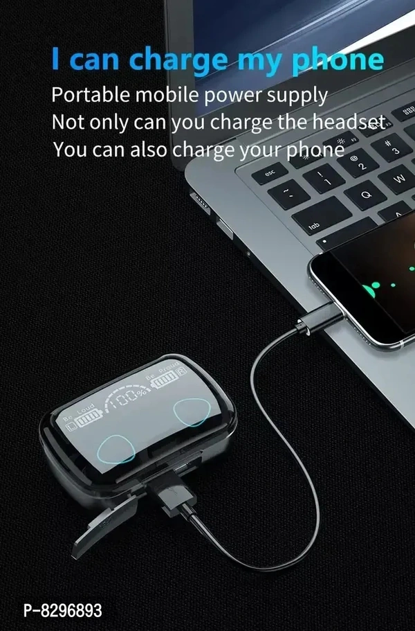 Shivaay Trading Co. M10 TWS 5.1 in-Ear 9D Mini Touch True Wireless Sports Binaural Earphones Bluetooth Headset with Emergency Power Bank Feature