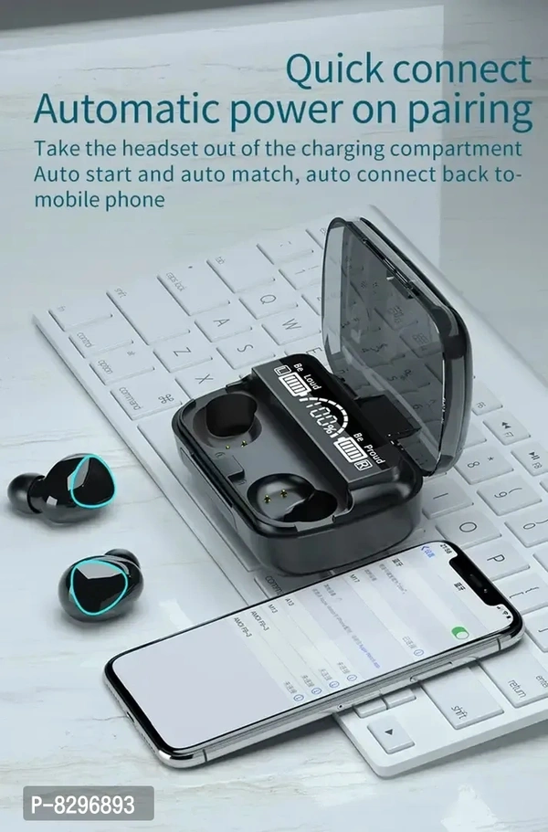 Shivaay Trading Co. M10 TWS 5.1 in-Ear 9D Mini Touch True Wireless Sports Binaural Earphones Bluetooth Headset with Emergency Power Bank Feature