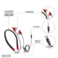 Hitage Active fir Sport Earphone Neckband wired with mic-NBH-725 Wired Headset Red 