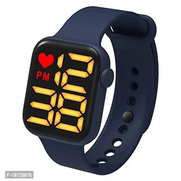 MANDAVIYA Creation Digital Dial LED Display Smart Design Kids Watch for Boys & Girls (Navy Blue) - Green Vogue