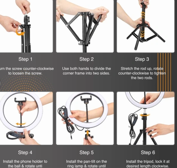  LED Ring Light with Tripod Stand for Mobile Phones & Camera, 3 Temperature Mode Dimmable Lighting, Photo-Shoot, Video Shoot, Makeup & More