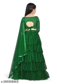Exclusive Designer Ruffle Embroidered Trending Lehenga Choli Set for Girls and Kids Lehenga Choli Set - Magenta / Fuchsia, 6 Years