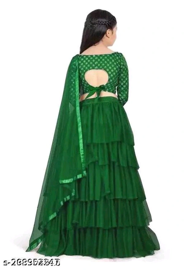 Exclusive Designer Ruffle Embroidered Trending Lehenga Choli Set for Girls and Kids Lehenga Choli Set - Magenta / Fuchsia, 6 Years