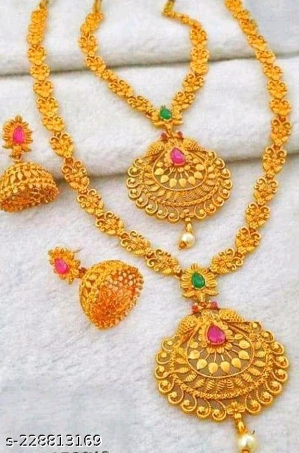 WOMEN NACKLASE GOLD SET JEWELLERY ALLOY 