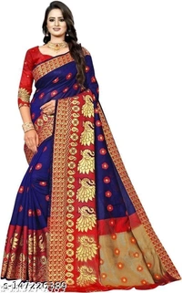 mor peckock women banarasi cotton silk sarees - Free Size