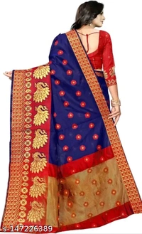 mor peckock women banarasi cotton silk sarees - Free Size