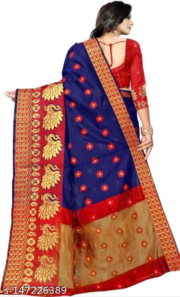 mor peckock women banarasi cotton silk sarees - Free Size