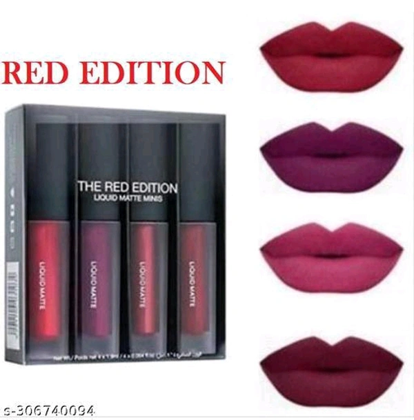 Red Matte Longlasting Crayon Lipstick Smudgeproof & Waterproof (Pack of 4) 20 gm