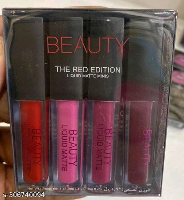 Red Matte Longlasting Crayon Lipstick Smudgeproof & Waterproof (Pack of 4) 20 gm