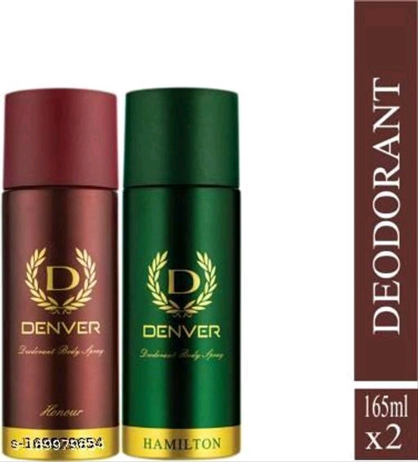 DENVER Hamilton and Honour Combo Deodorant Spray - For Men (330 ml, Pack of 2) 
