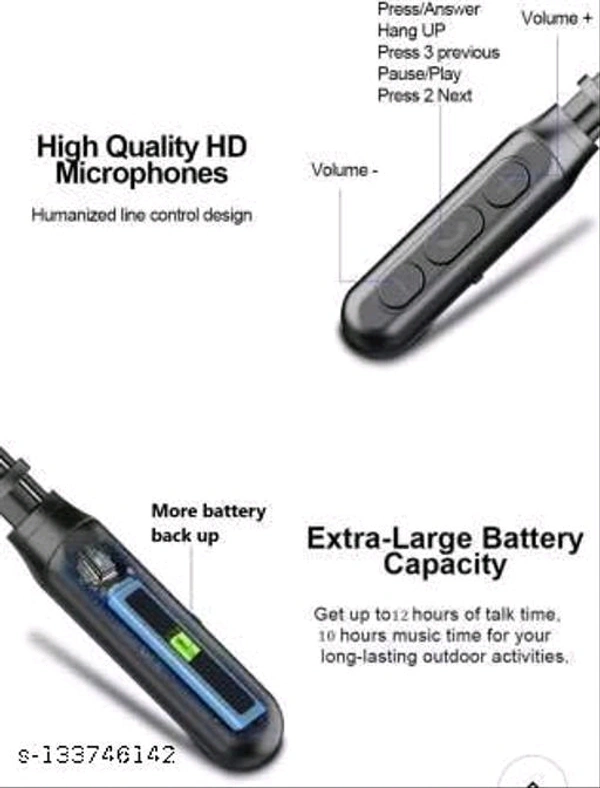 B11 Wireless Bluetooth Neckband in Ear Headphone Stereo Headset with Mic,