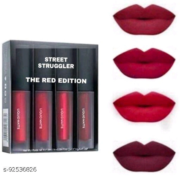 Red Matte Longlasting Crayon Lipstick Smudgeproof & Waterproof (Pack of 4)  20 gm
