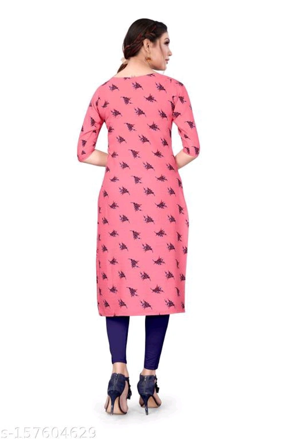 New Ethnic 4 You Women's and Girls Crepe Aline Straight Cut Kurti (Pack Of 2 Kurta) - M