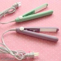 Hair Straightener Mini Professional Hair Pressing Machine With Temperature Control, Flat Iron Plate With Plastic Storage Box Pack Of 1 (Random color)