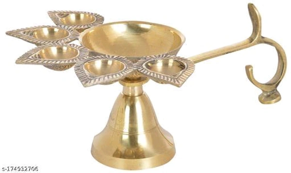 M.A Collections Brass Panch Aarti Lamp Pancharti Diya Oil Lamp Panch aarti Jyoti Puja Diya Stand Aarti Diya Temple Pooja Gifts Decor Diwali gift/ Diwali diya/ Best for DiwaliName: M.A Collections Brass Panch Aarti Lamp Pancharti Diya Oil Lamp Panch aarti Jyoti Puja Diya Stand Aarti Diya Temple Pooja Gifts Decor Diwali gift/ Diwali diya/ Best for Diwali - 🪙