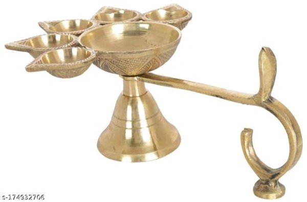 M.A Collections Brass Panch Aarti Lamp Pancharti Diya Oil Lamp Panch aarti Jyoti Puja Diya Stand Aarti Diya Temple Pooja Gifts Decor Diwali gift/ Diwali diya/ Best for DiwaliName: M.A Collections Brass Panch Aarti Lamp Pancharti Diya Oil Lamp Panch aarti Jyoti Puja Diya Stand Aarti Diya Temple Pooja Gifts Decor Diwali gift/ Diwali diya/ Best for Diwali - 🪙