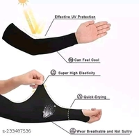 KANEEKSHI Unisex Cover One Pairs Arm Sleeve Glove With Thumb Hole, For Driving Riding/Sports & Outdoor Activities Skin Protection(Black Color) - 🪙