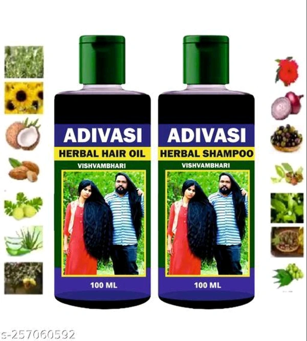 Adivasi Neelambari All Type of Hair Problem Herbal Growth Hair Oil & Hair Shampoo-Dandruff Control - Hair Oil(100ml)?& Hair Shampoo(100ml)??(200 ml)-PACK-1