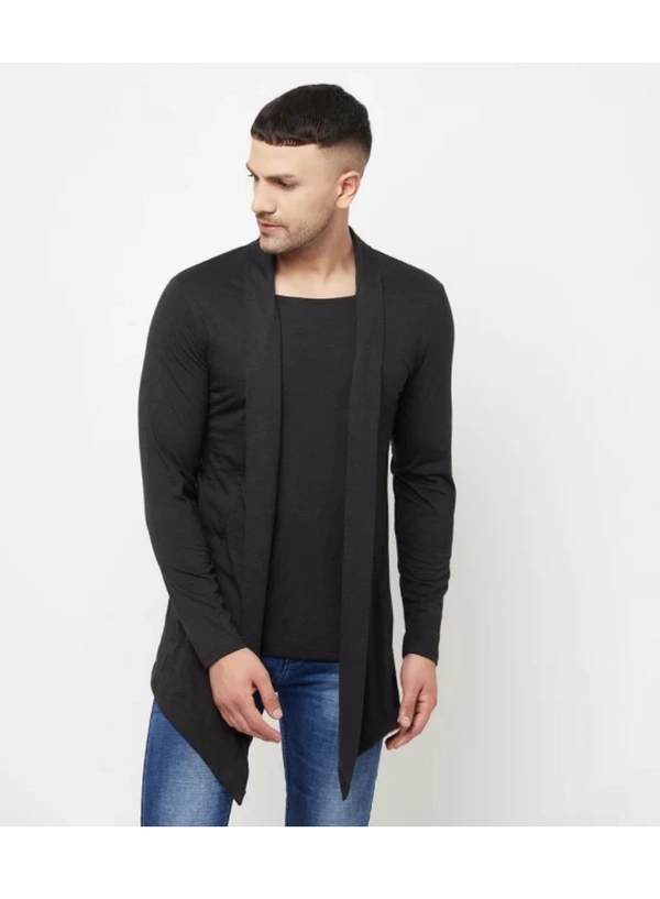 Glito Solid Full Sleeve Shrug For Men's - 🪙, XL