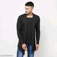 Glito Solid Full Sleeve Shrug For Men's - 🪙, XL