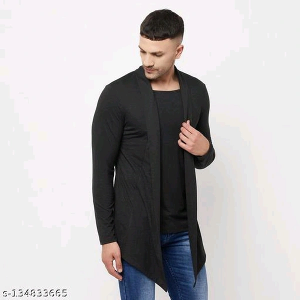Glito Solid Full Sleeve Shrug For Men's - 🪙, XL
