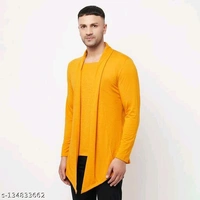 Glito Solid Full Sleeve Shrug For Men's - XL