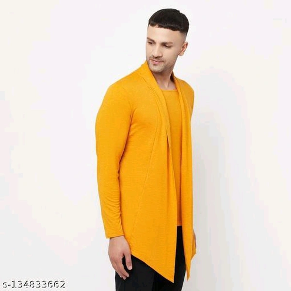 Glito Solid Full Sleeve Shrug For Men's - XXL