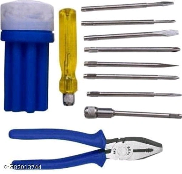 Plier And Screwdriver Set Blue Power & Hand Tool Kit 10 Tools - ₹199